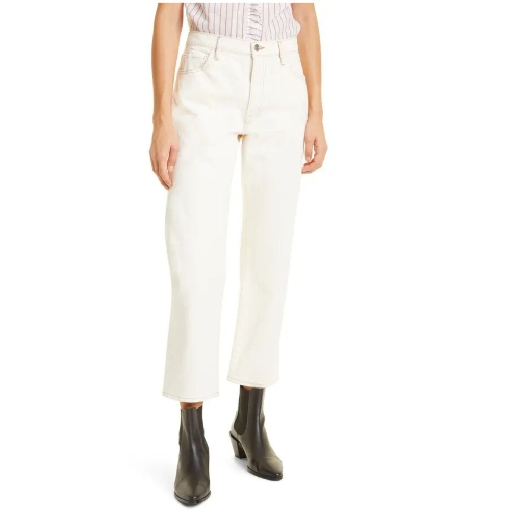 Frame Denim White Cropped Ankle Jeans